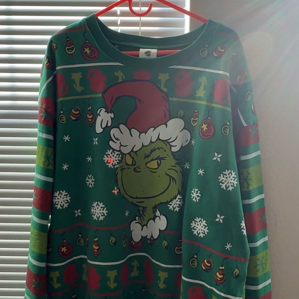 Green Grinch Light Up Christmas Sweater